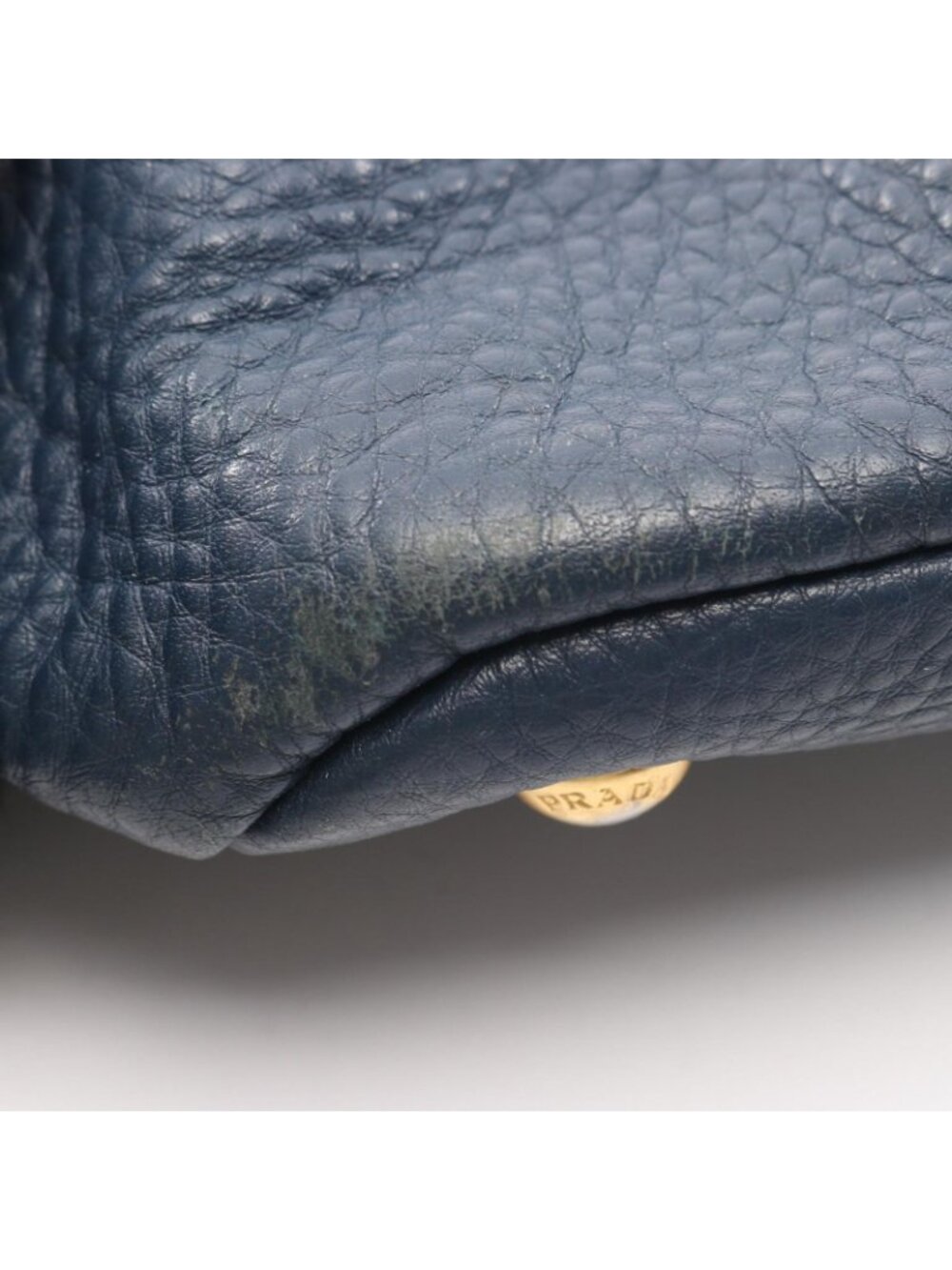 Prada Tote Side Zip Navy Leather - Picture 5 of 10